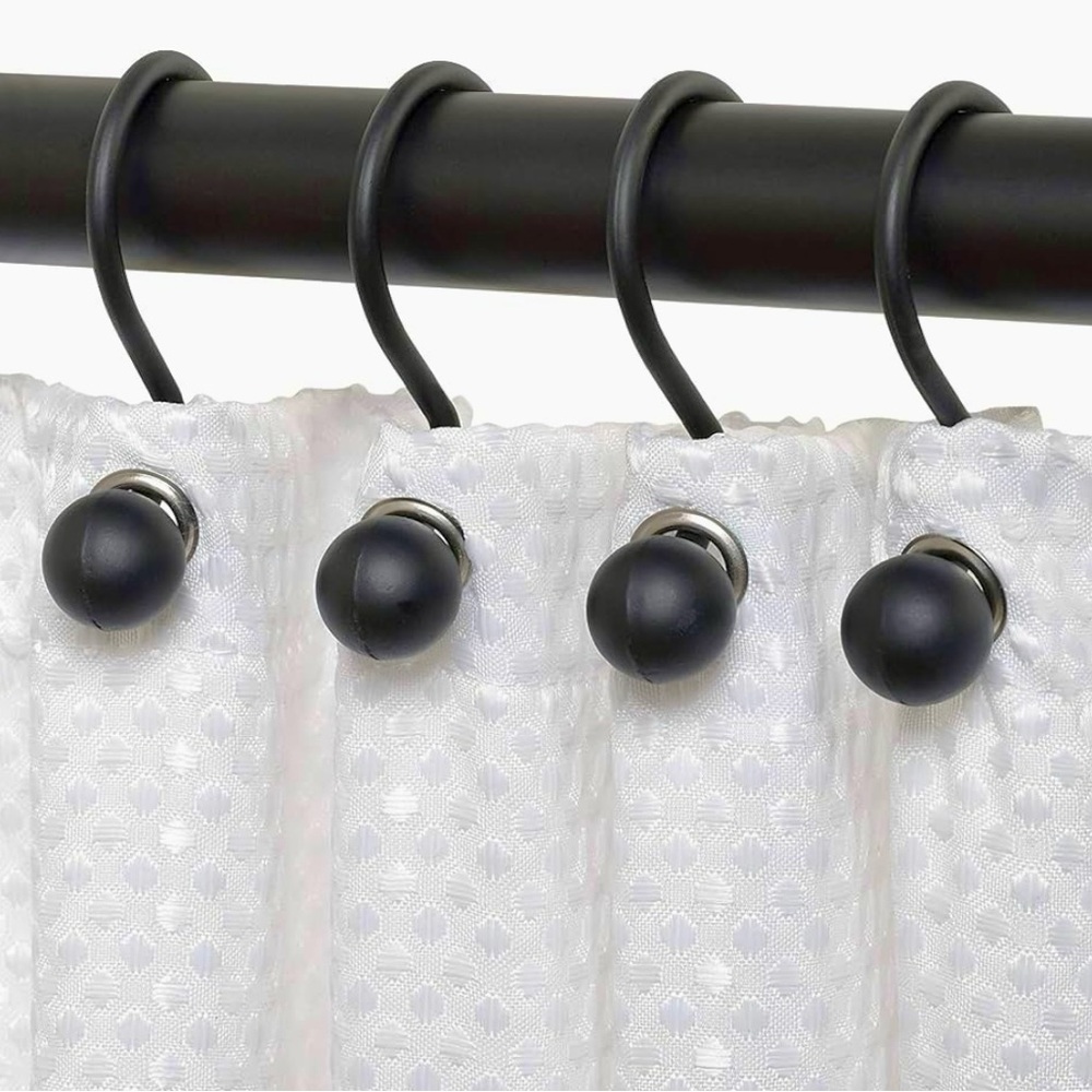 Zenna Home 12 Pack Matte Black Shower Hooks NIP Aluminum Never Rust